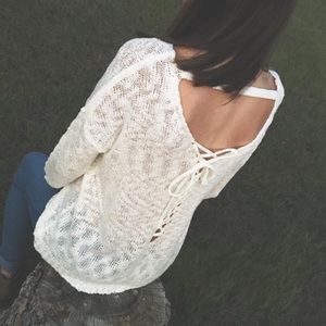 Super Cute Oversized Sweater with Back Detail